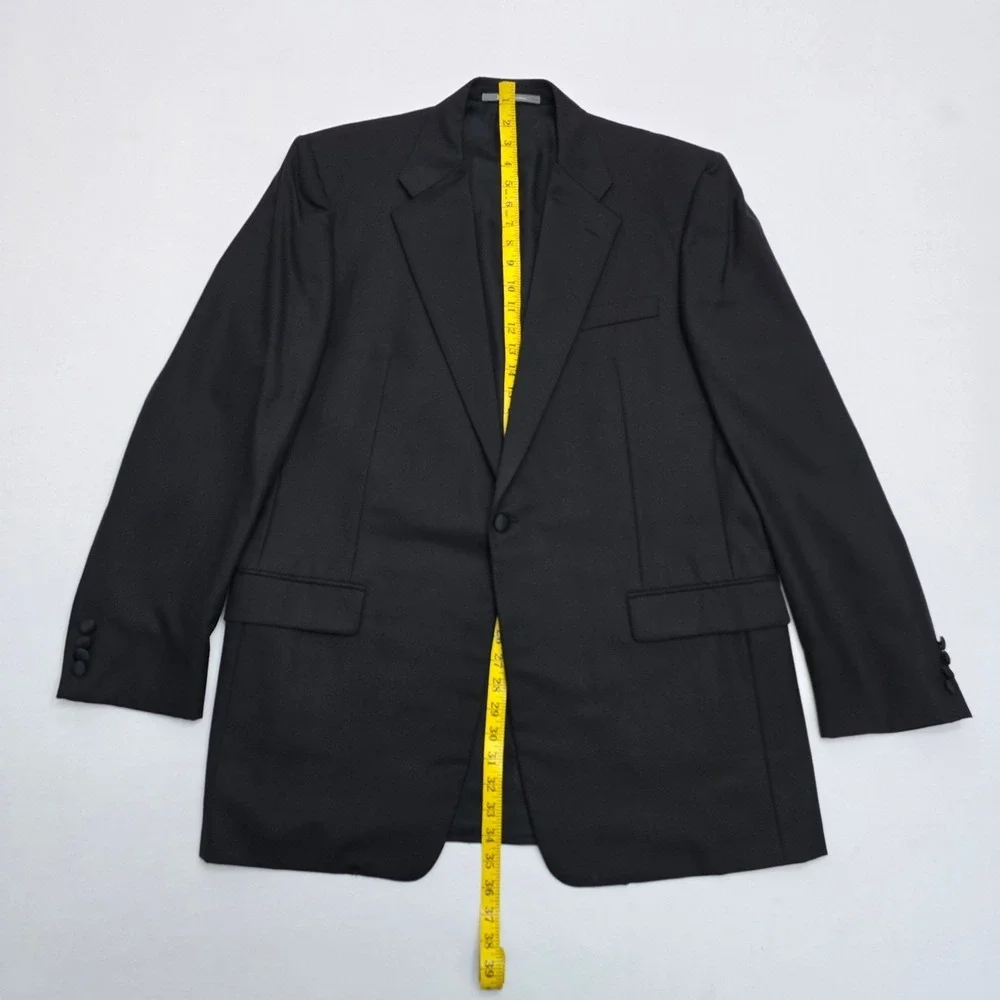 Hickey Freeman Loro Piana Super 130s Wool Tuxedo Jacket Black 44L Modern Madison